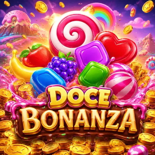 Grade colorida de frutas e balas do Sweet Bonanza